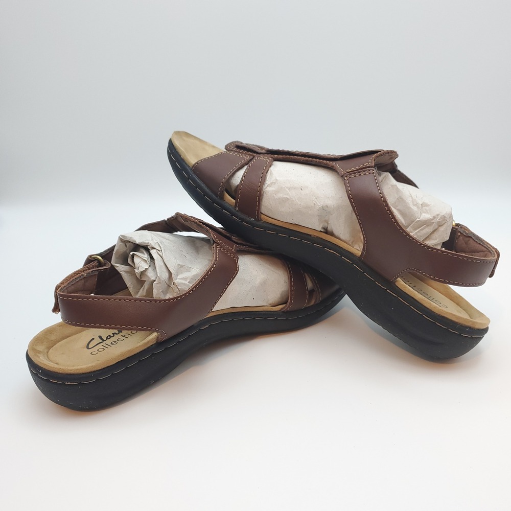 Clarks Laurieann Kay Tan Brown Leather Slingback Sandals Women's Size 7.5 - Picture 7 of 9